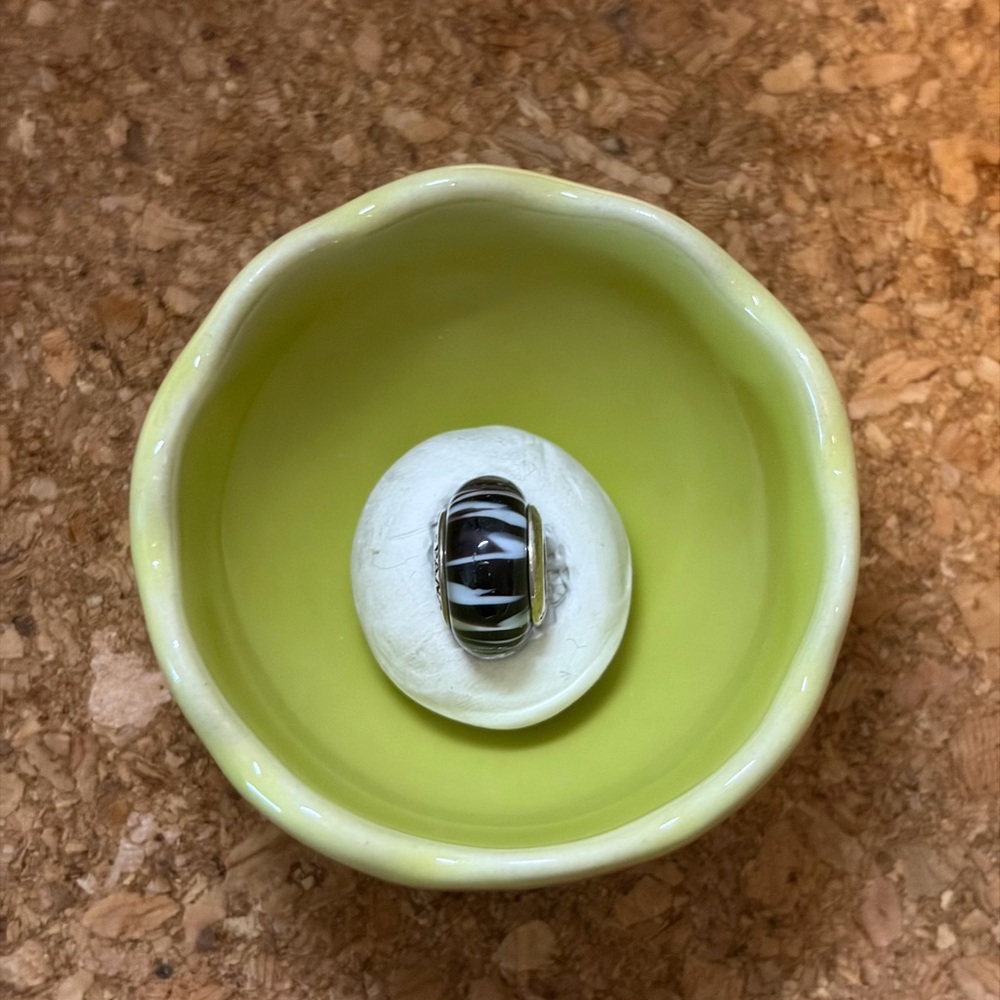 Pandora Silver/Glass Bracelet Charm - Zebra